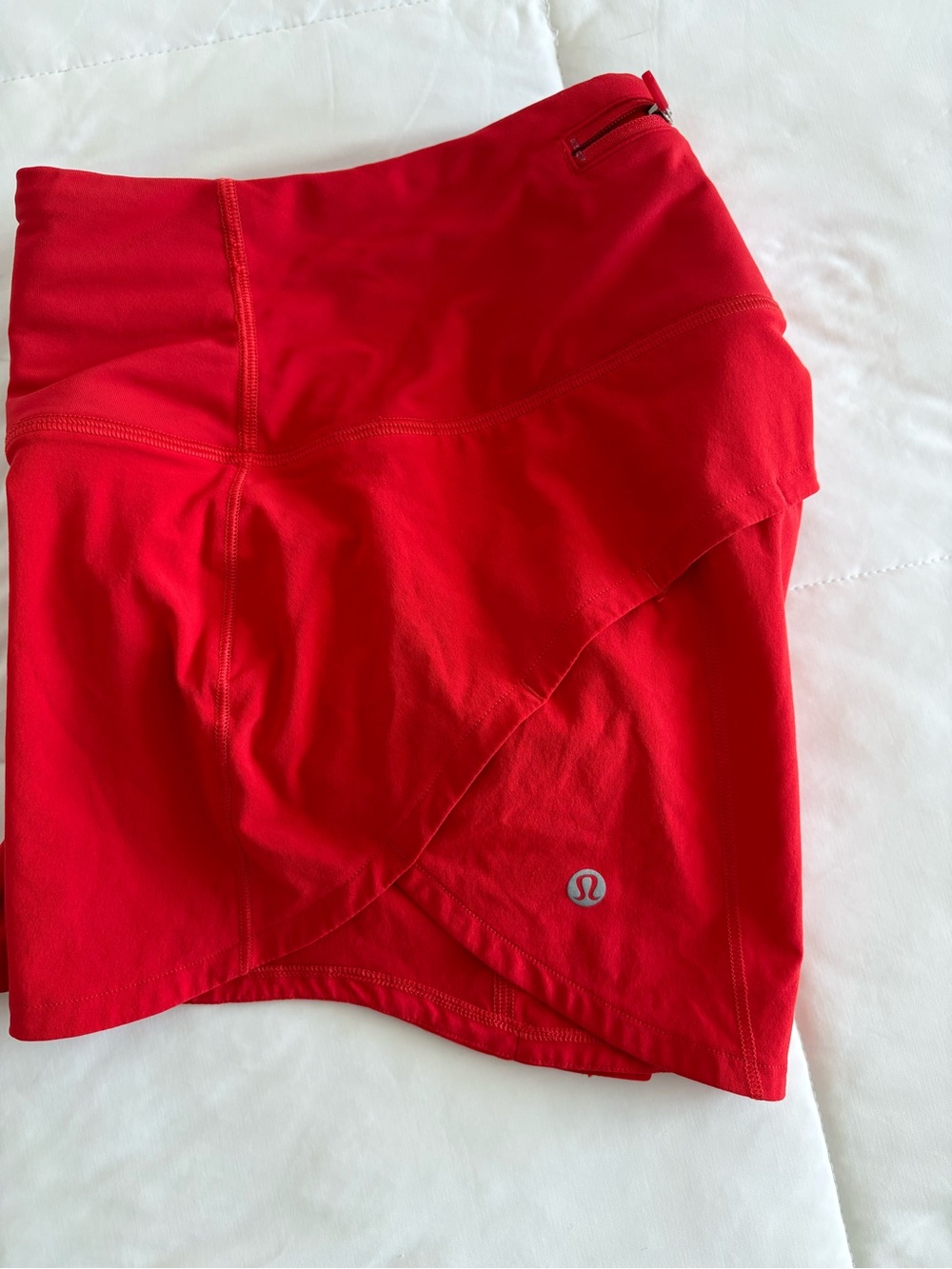lululemon athletica Red Athletic Shorts with Zip Pocket